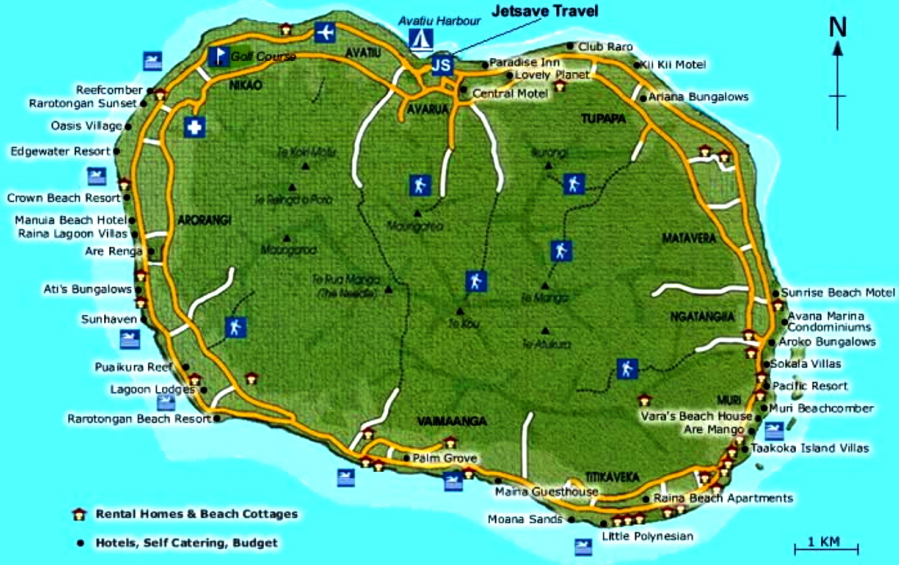 Cook Islands Map Rarotonga